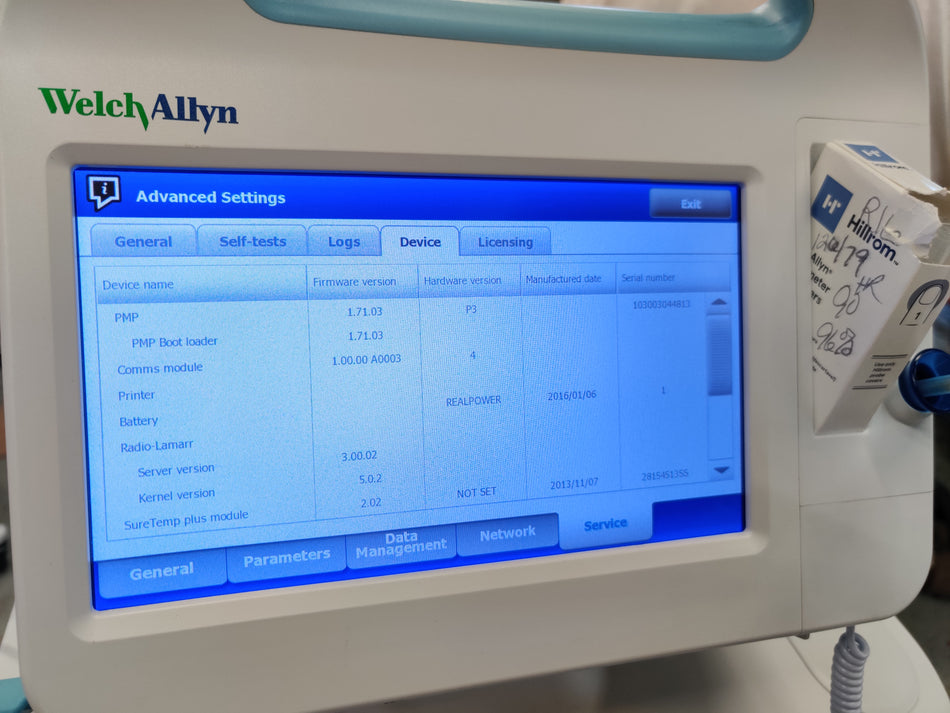 Welch Allyn Connex 6000 Vital Signs Monitor 65NXTX, NIBP, SPO2, Cuff & Stand