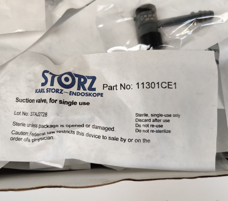 Karl Storz 11301CE1 Suction Valve, Single Use for 11301 BNX Video Endoscope LOT OF 48. NEW