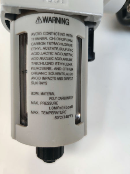 Air Filter-Regulator Piggyback 1/4" NPT 145 PSI compare Parker 06E18A11AC