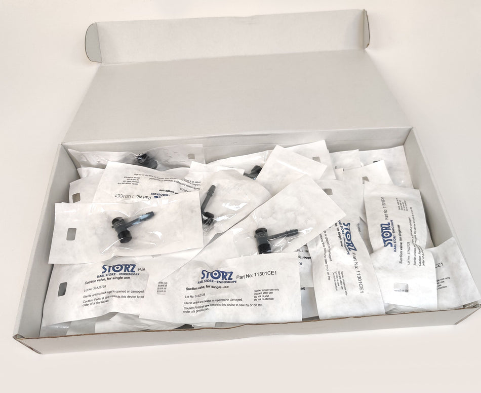 Karl Storz 11301CE1 Suction Valve, Single Use for 11301 BNX Video Endoscope LOT OF 48. NEW