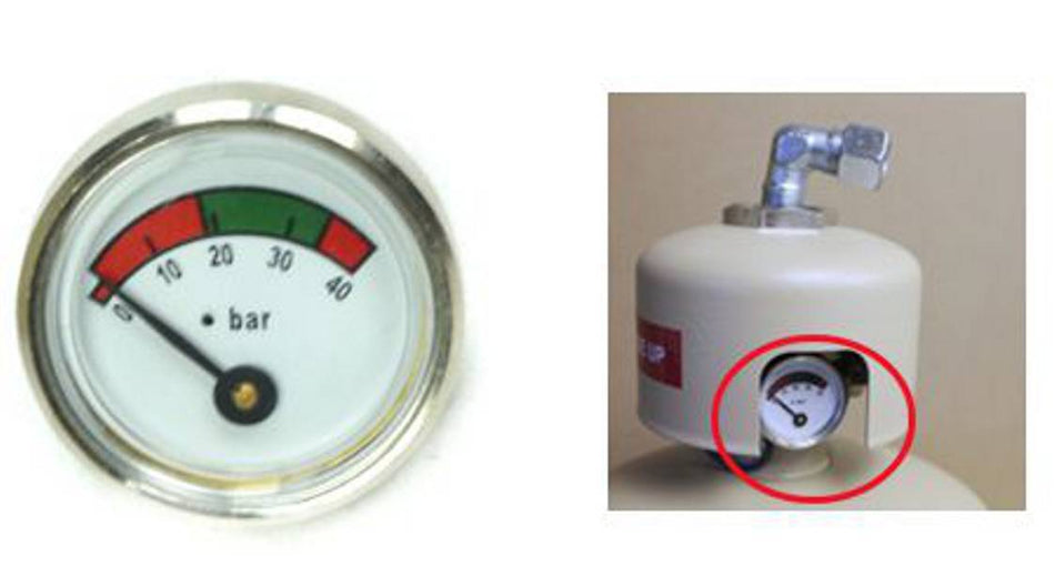 Lehavot 2.5 Gal Fire Extinguisher Dial Indicating Pressure Gage 0-40 Bar 24 TPI