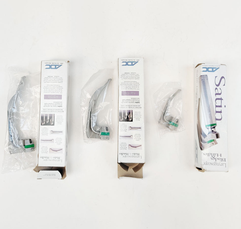 ADC Satin™ Macintosh Fiber Optic Laryngoscope Blade Size 1, 2, 3, 4 with Handle 4065F