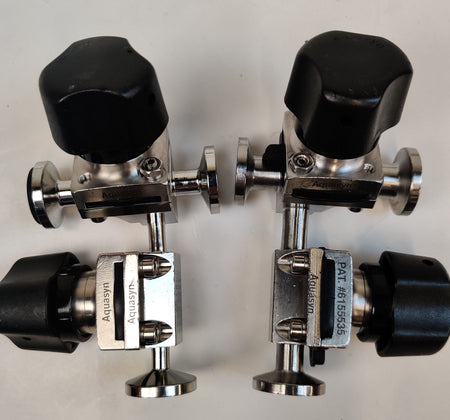 Aquasyn 3-Way 316L SS Sanitary Valve 1/2" 3/8" 2x1/4" Clamps Fittings LOT OF 4