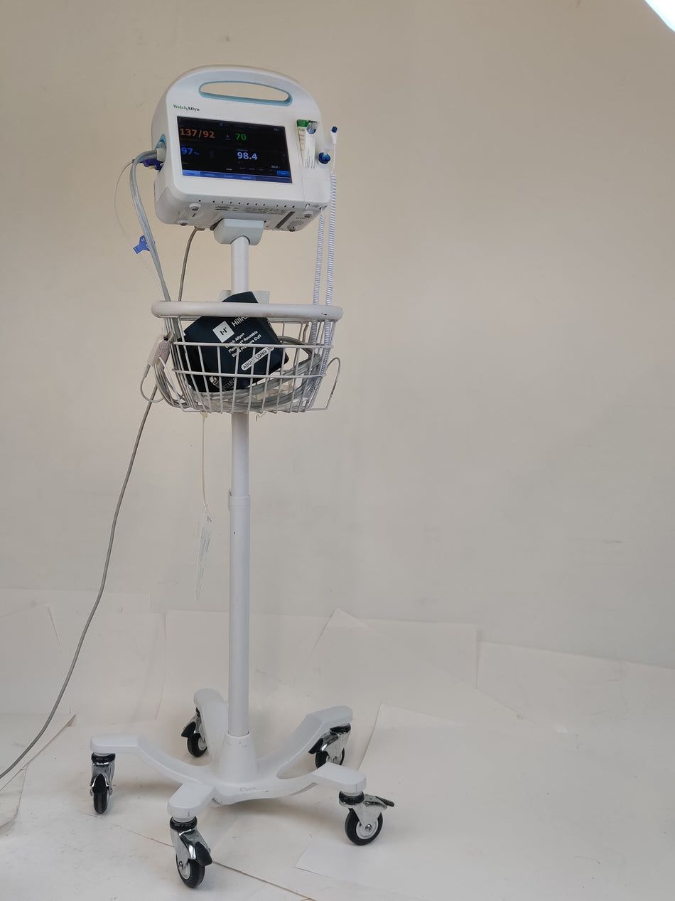 Welch Allyn Connex 6000 Vital Signs Monitor 64NTXX, NIBP, SPO2, Cuff & Basket