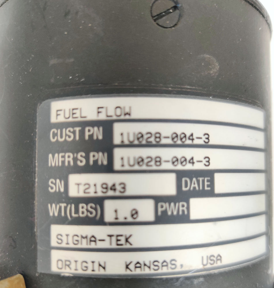 Cessna Sigma-Tek Fuel Flow Indicator 1U028-004-3