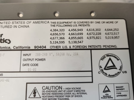 Pioneer Magnetics 3000W Power Supply 48V 62 PM33211BP-5-1-3-F PerkinElmer Optima