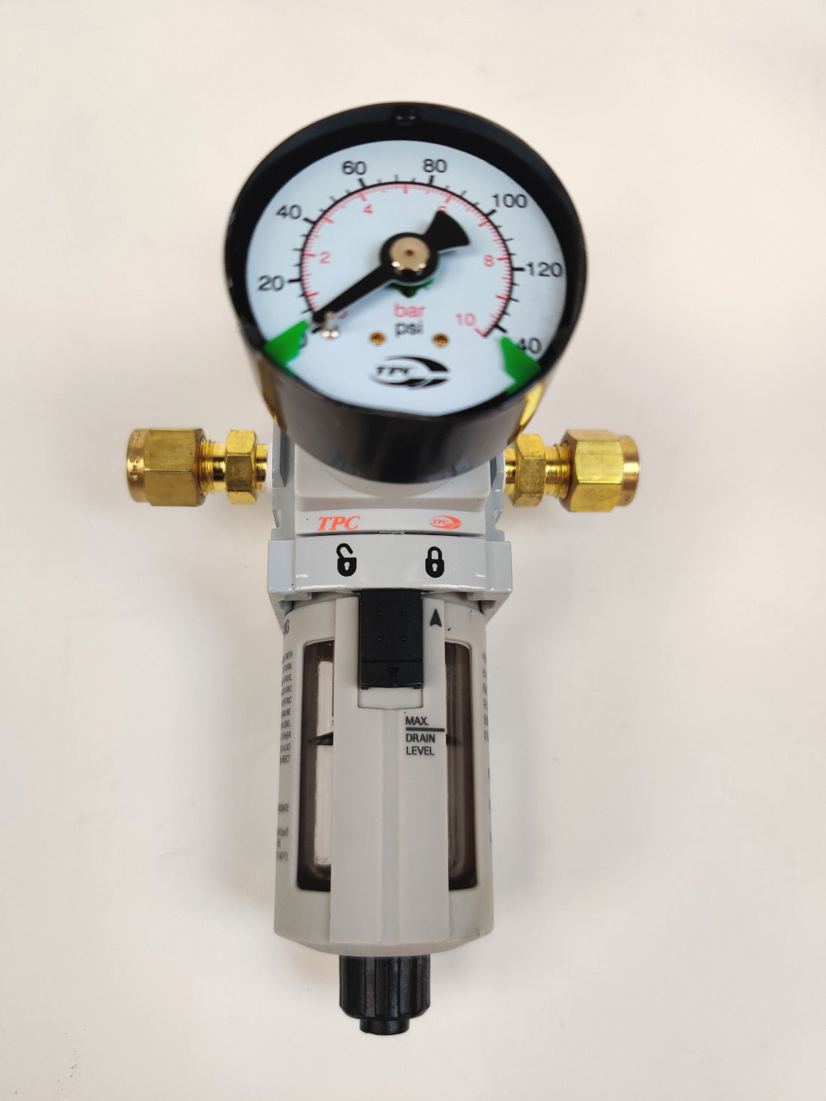 Air Filter-Regulator Piggyback 1/4" NPT 145 PSI compare Parker 06E18A11AC