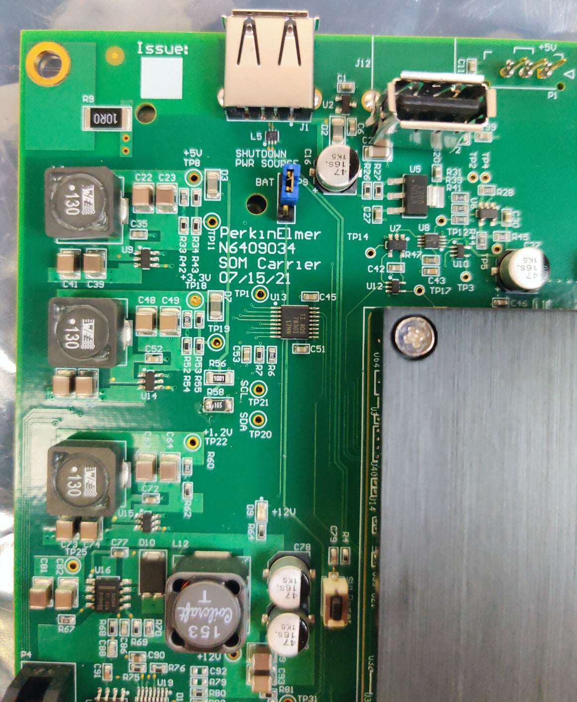 PerkinElmer SOM Carrier PCB N6409034 rev A w SSD for 2400 Gas Chromatograph