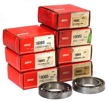 MRC Steel/C3/ABEC-1 Single Row Ball Bearing 1906S 30mm I.D compare SKF Lot of 9