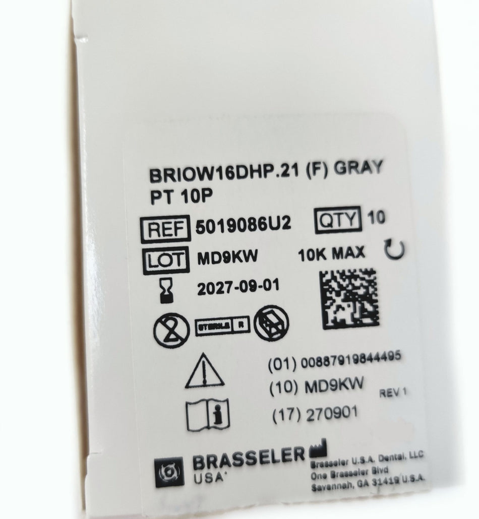 Brasseler Dialite HP Polisher Fine Point Sterile Gray BRIOW16DHP.21 QTY=10 NEW