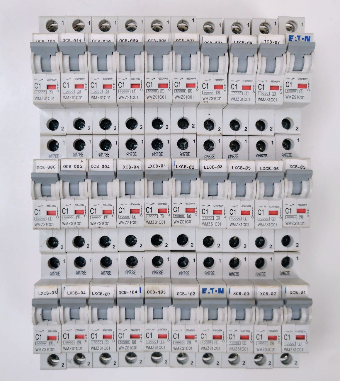 Lot of 30 Eaton C1 WMZS1C01 Miniature Circuit Breaker 1 Pole, 277VAC 48VDC 1A