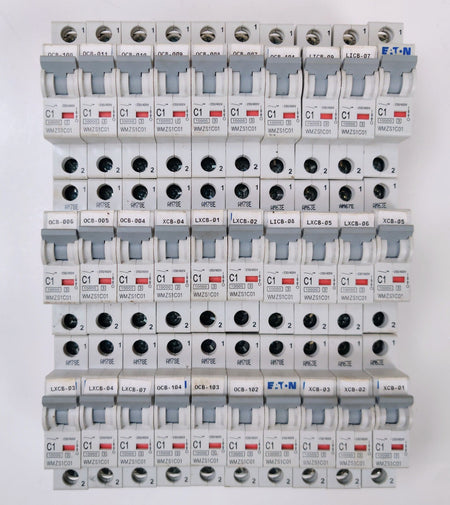 Lot of 30 Eaton C1 WMZS1C01 Miniature Circuit Breaker 1 Pole, 277VAC 48VDC 1A