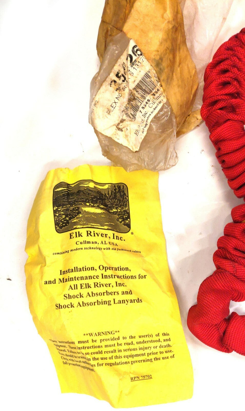 Elk River Flex-NoPac 35426 c Energy Absorber Y Lanyard 1-1/2” x 6’ w/ Snaphooks