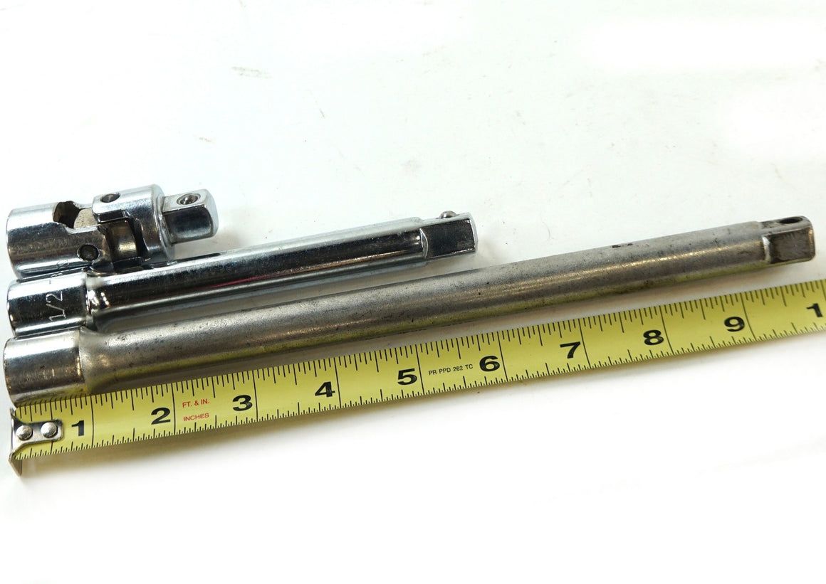 3PC Set 1/2" Dr Socket Extension: SK 40190, KAL 1562 10"L, Easco 731206 6" L