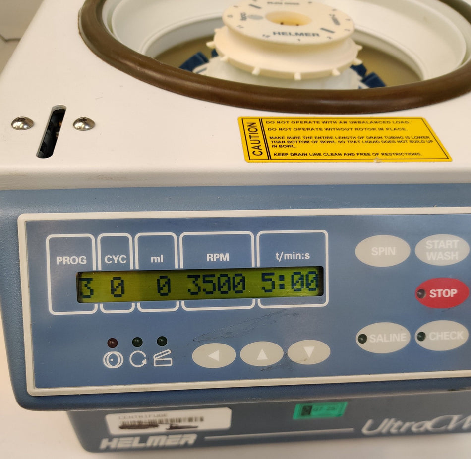 Helmer Ultra CW Cell Washer Centrifuge w 450001-C Rotor 12x30g 3500 RPM Working