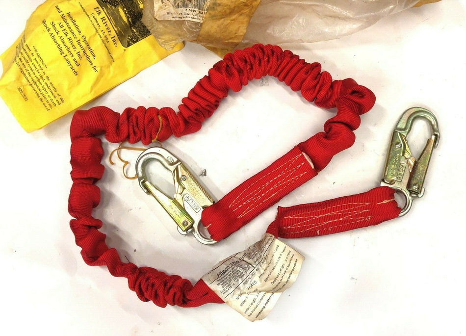 Elk River Flex-NoPac 35426 c Energy Absorber Y Lanyard 1-1/2” x 6’ w/ Snaphooks