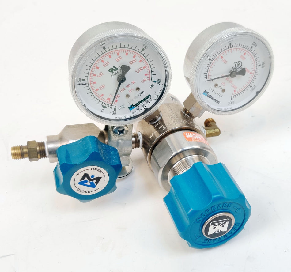 Matheson 3122-580 Dual-stage High Purity Gas Regulator CGA-580 Sciex API 3000