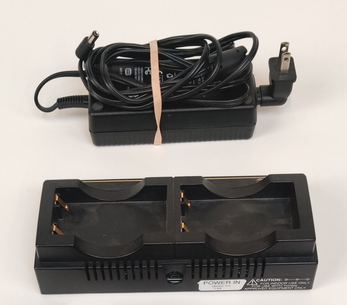 Trimble 5700 5800 R7 R8 GPS Dual Battery Charger Cradle w Power Supply Tested