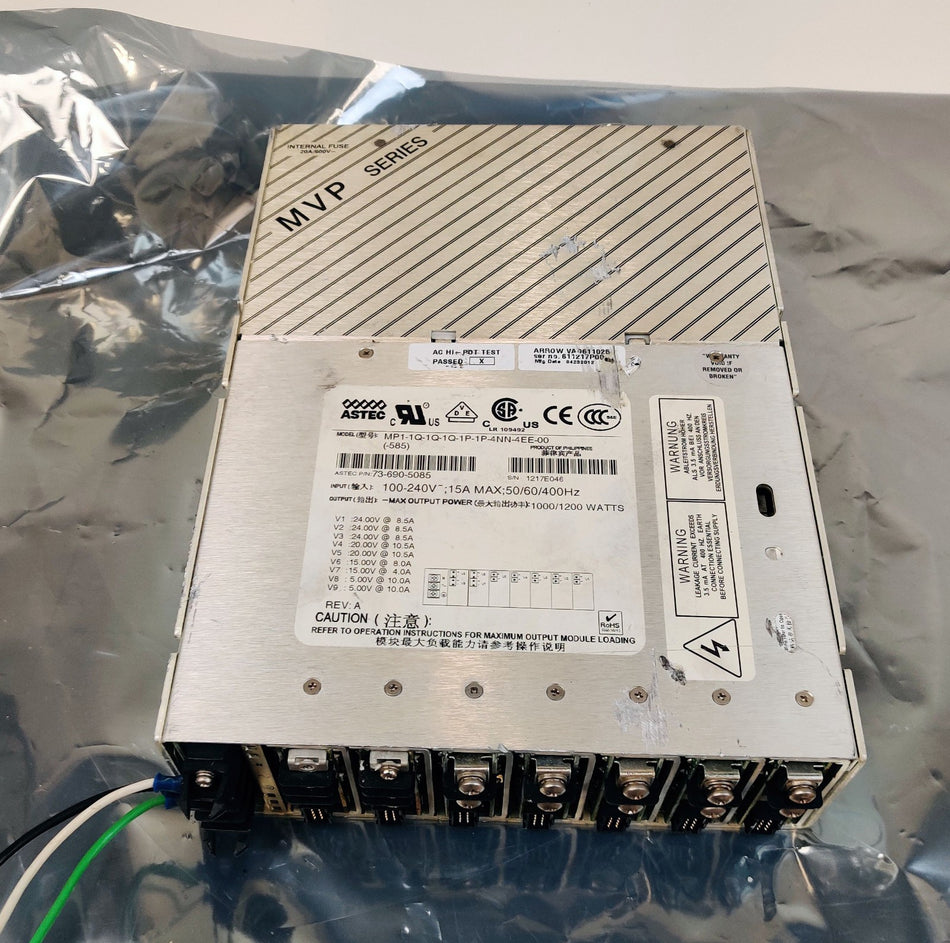 Astec MVP MP1 Power Supply 1200W, 24V 20V 15V 5V 100/240V In Up to 400Hz Tested