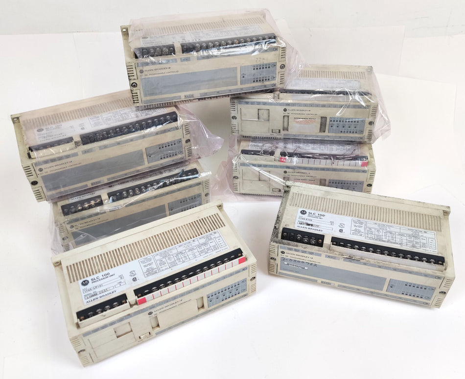 Allen Bradley SLC 100 PLC Programmable Controller 1745-LP101 ser D & C Lot of 7