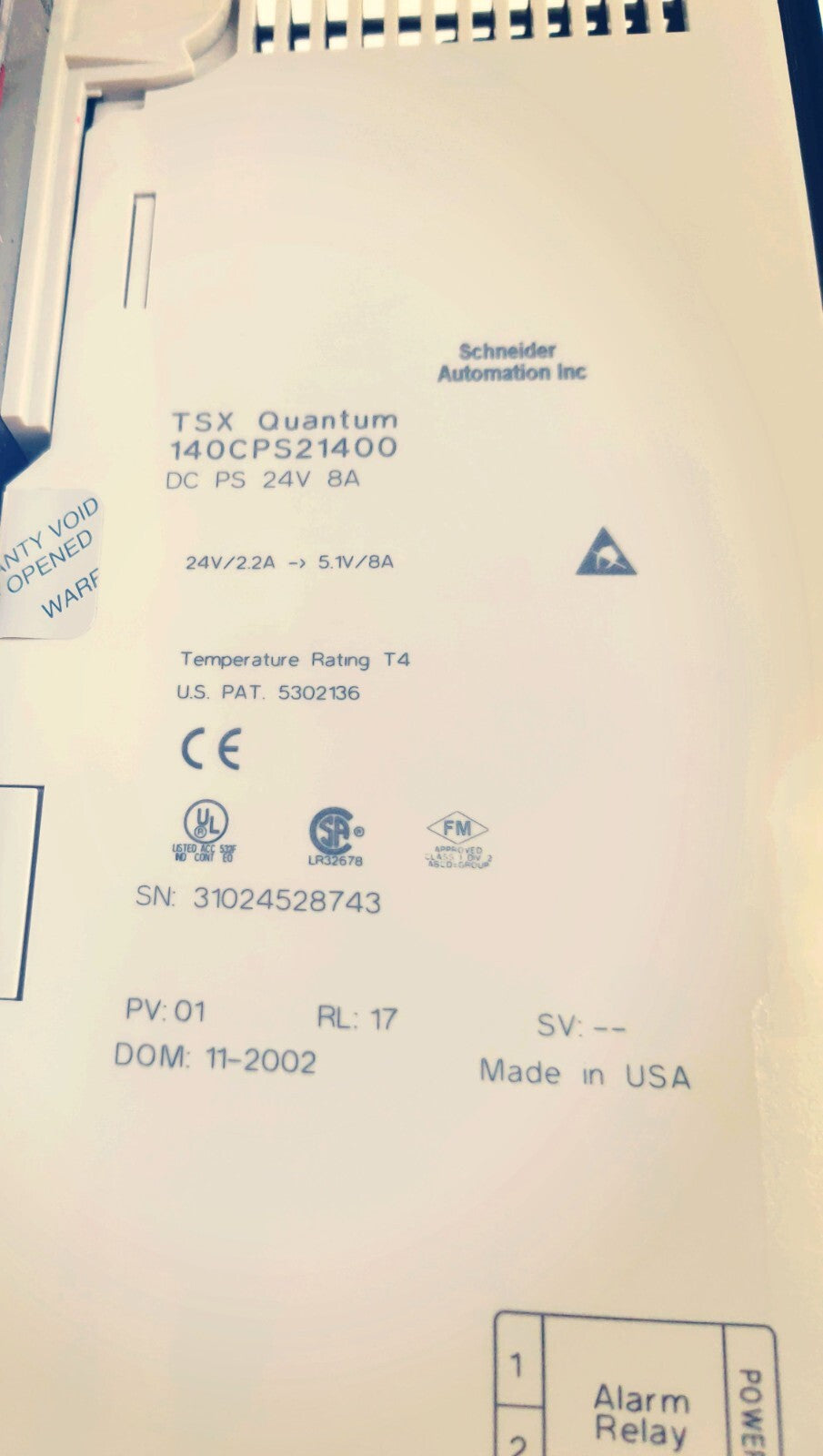 Schneider TSX Quantum 140CPS21400 Power Supply W 140XBP01600 Blackpalne 16 Slots