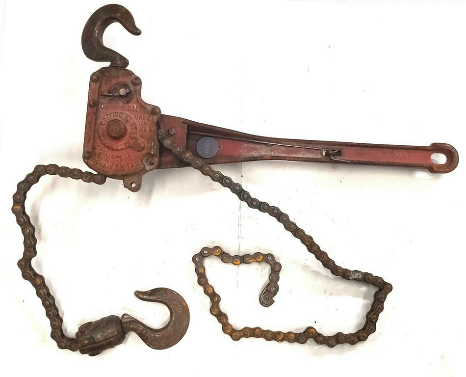 Coffing Company Model A-1 Ratchet Lever Hoist 1 Chain 3/4 TON 2 Chains 1 1/2 TON
