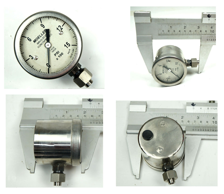 Moeller MIL-G-18997 Bourdon Type Pressure Gage 0-1500 PSI P/N SG2ND15HPWRONAG