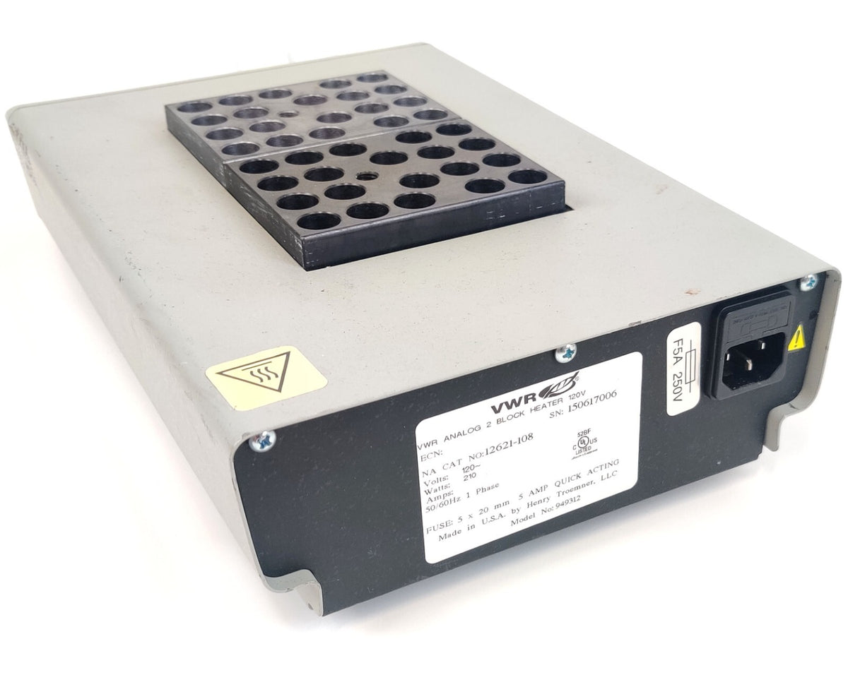 VWR Analog 2 Block Heater 120V 12621-108 5A-250V w Two Block - 