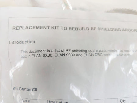 PerkinElmer W1018047 RF Torch Shield Spares Kit for Sciex ELAN 6000 9000 DRCs