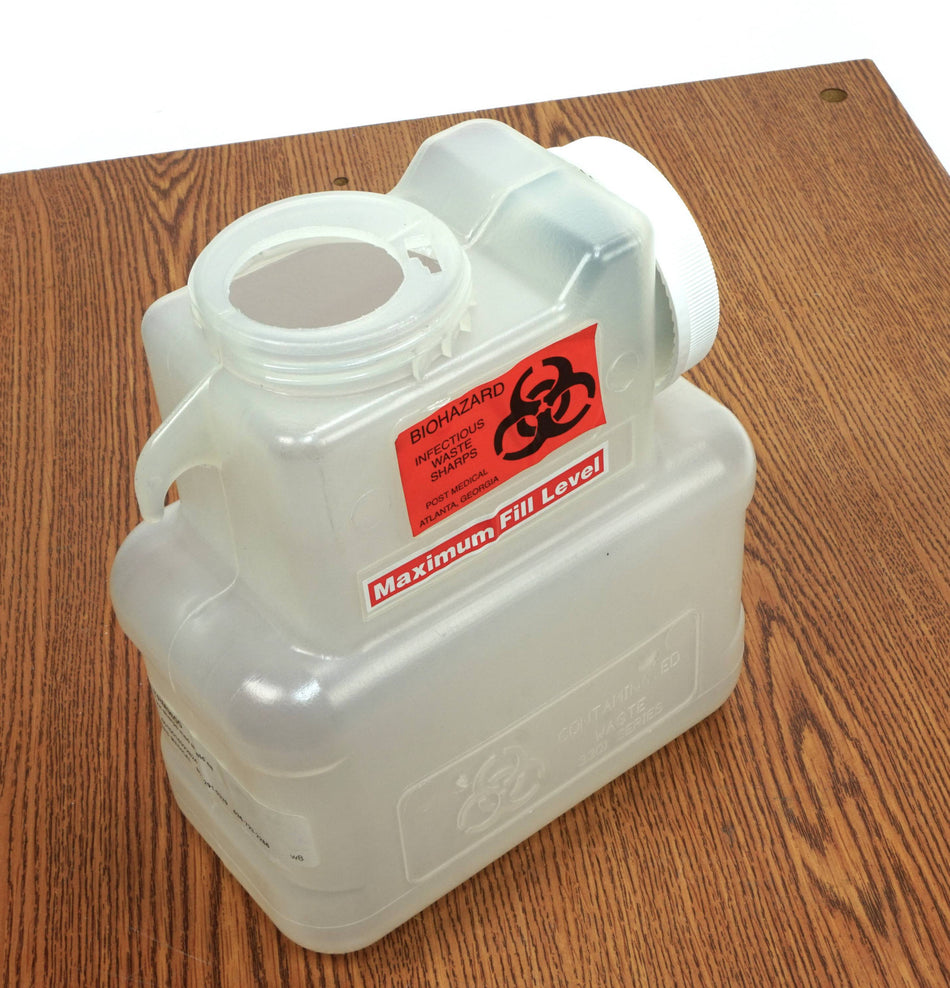 Two Rivers Medical Pack of 4 Sharps Collector 1 Gallon 3301 Series with Locking Screw Cap