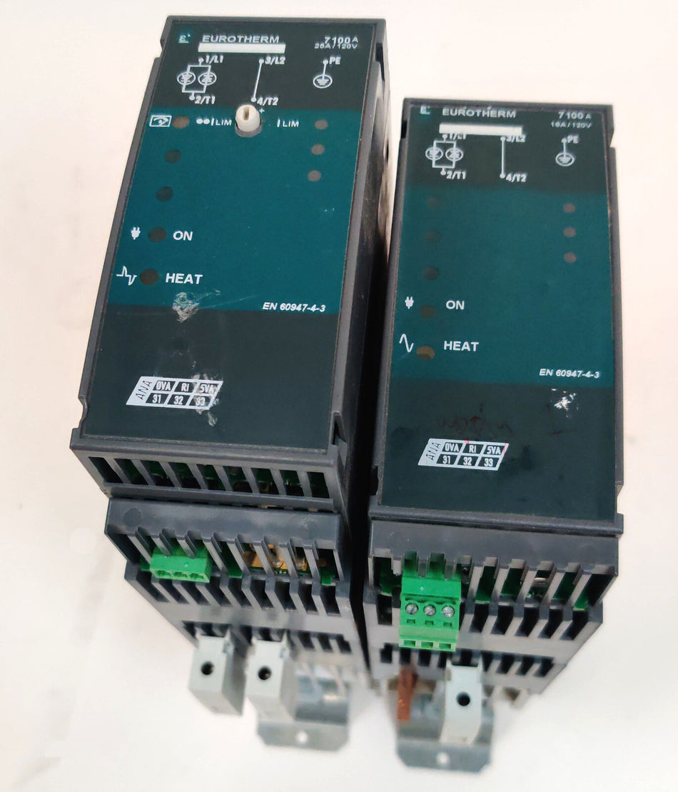 Lot of 2 Eurotherm 7100A 16A/120V/SELF/FUSE Single Phase Power Controller