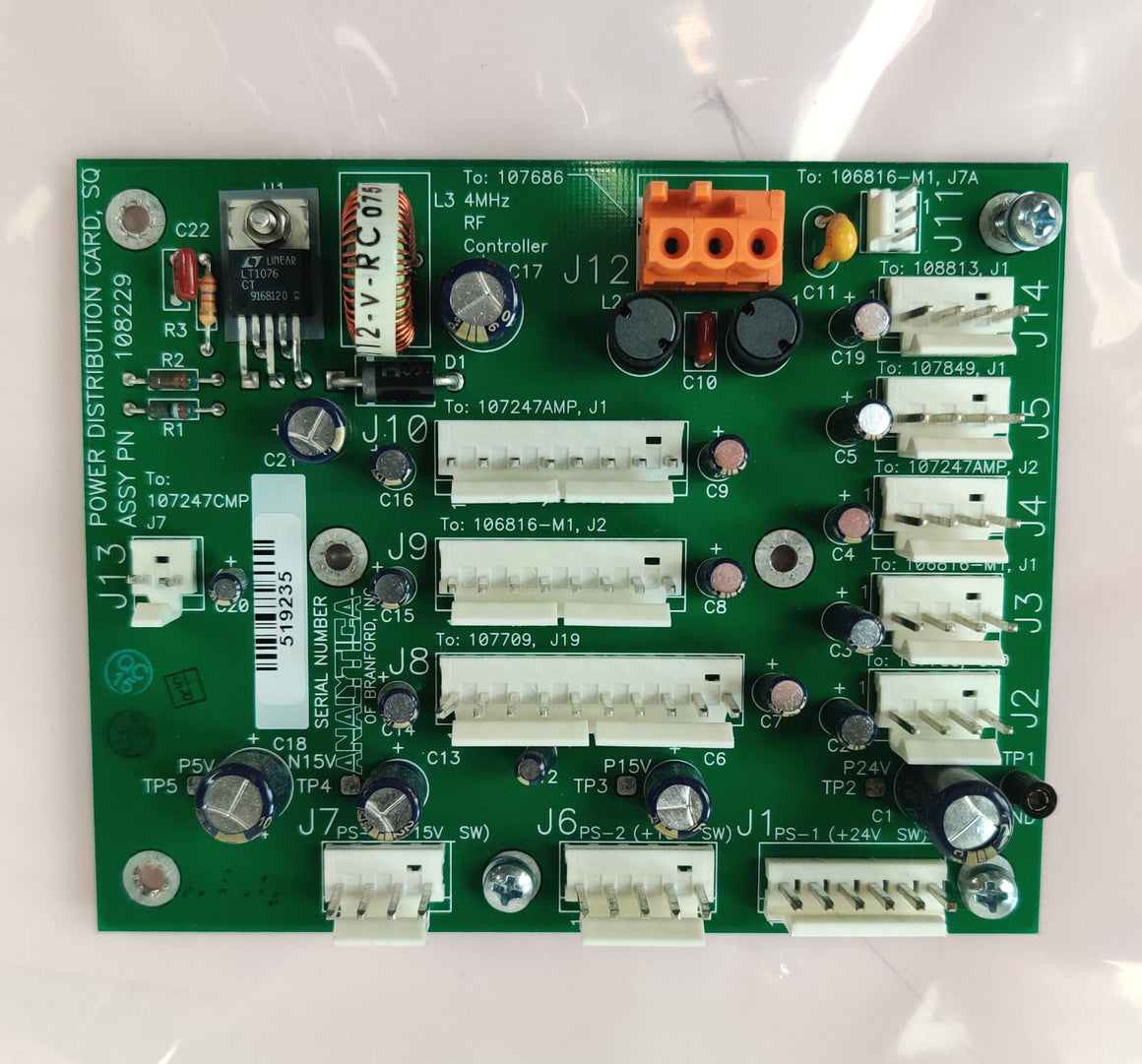 Analytica 108229 Power Distribution Board for PerkinElmer Flexar SQ 300 Detector