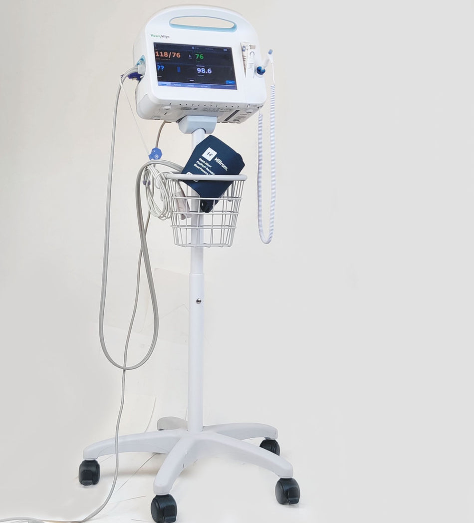 Welch Allyn Connex 6000 Vital Signs Monitor 65NXTX w Temp probe and Mobile Stand