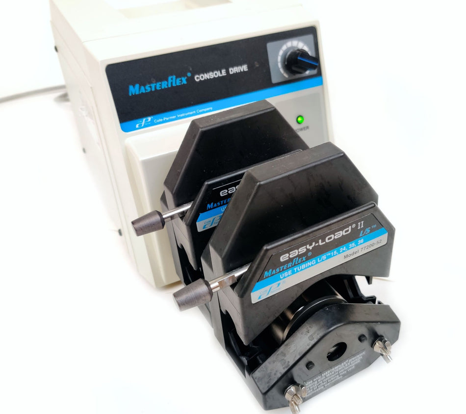 Cole-Parmer Masterflex Console Drive 7520-60 w Two Easy-Load II 77200-52 Head