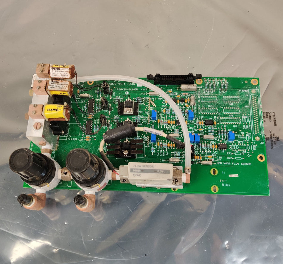 PerkinElmer Optima N077-9524 issue H RF Torch Pneumatics w SMC Flow Sensor