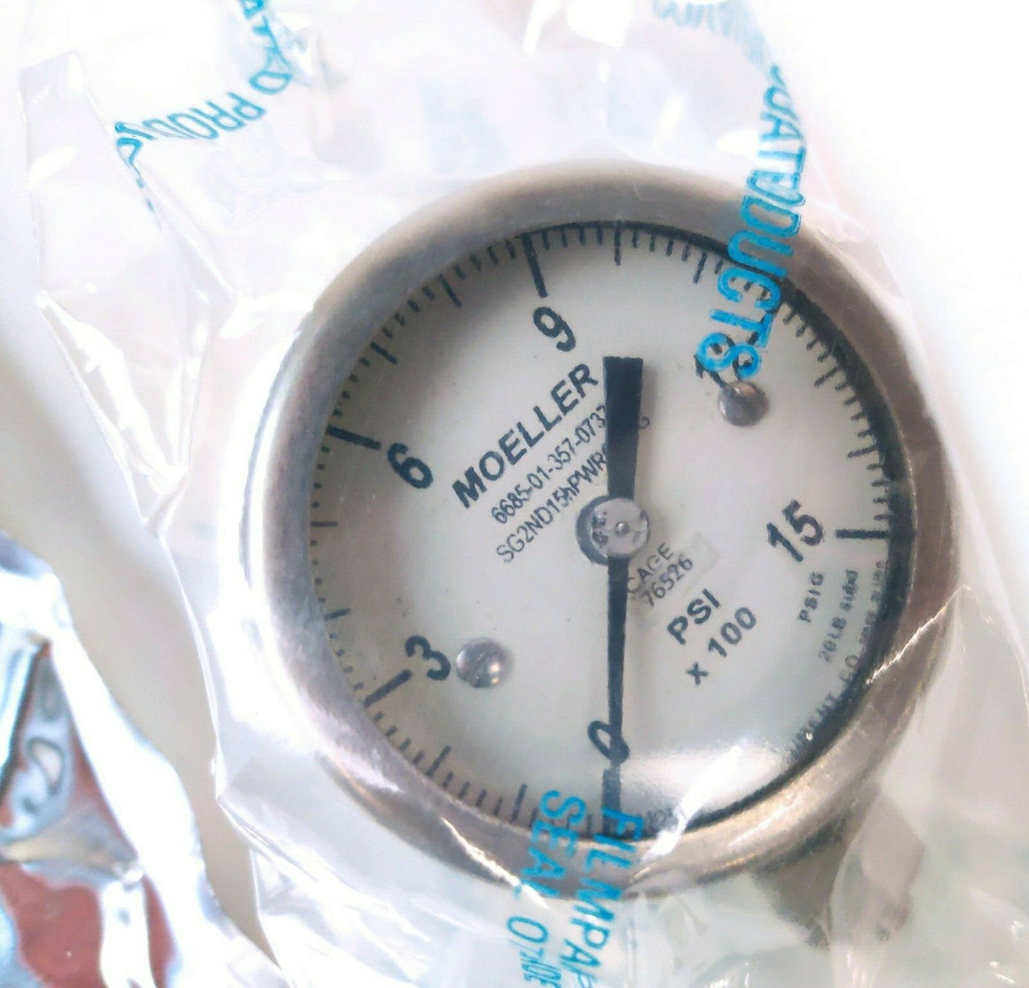 Moeller 2 1/2" Dial Pressure Gage 1500 Psi MIL-G-18997 Scuba Diving