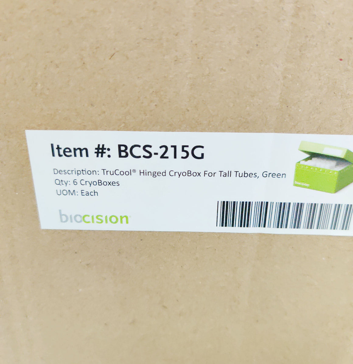 BioCision BCS-215G Hinged CryoBox Freezer Green 3.5inch 5ml 9x9 Array. 12 Boxes