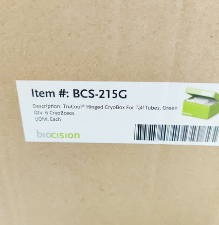 BioCision BCS-215G Hinged CryoBox Freezer Green 3.5inch 5ml 9x9 Array. 12 Boxes