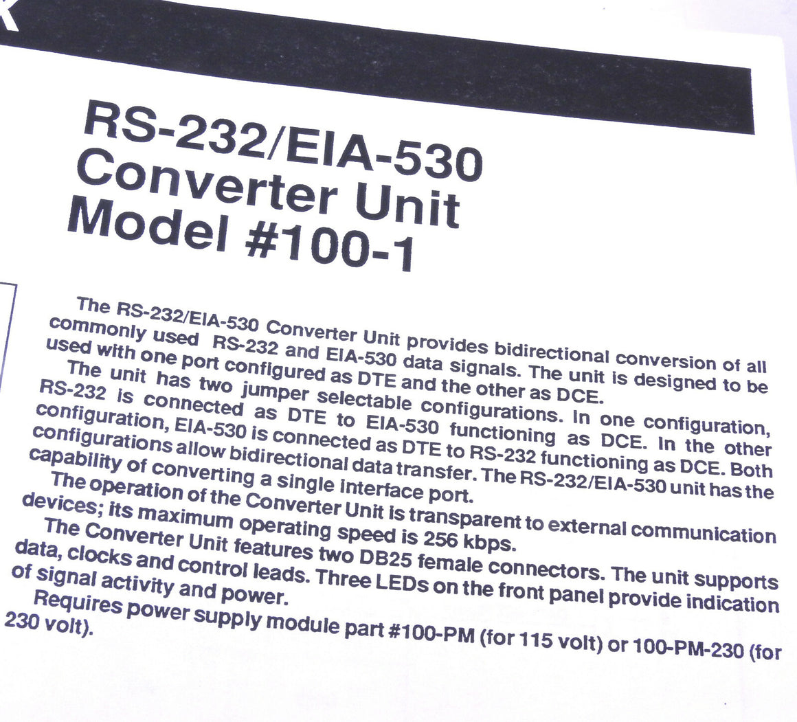 Hadax EIA-530 (TIA-530 RS-530) to RS-232 DTE - DCE DB25 Interface Converter - 