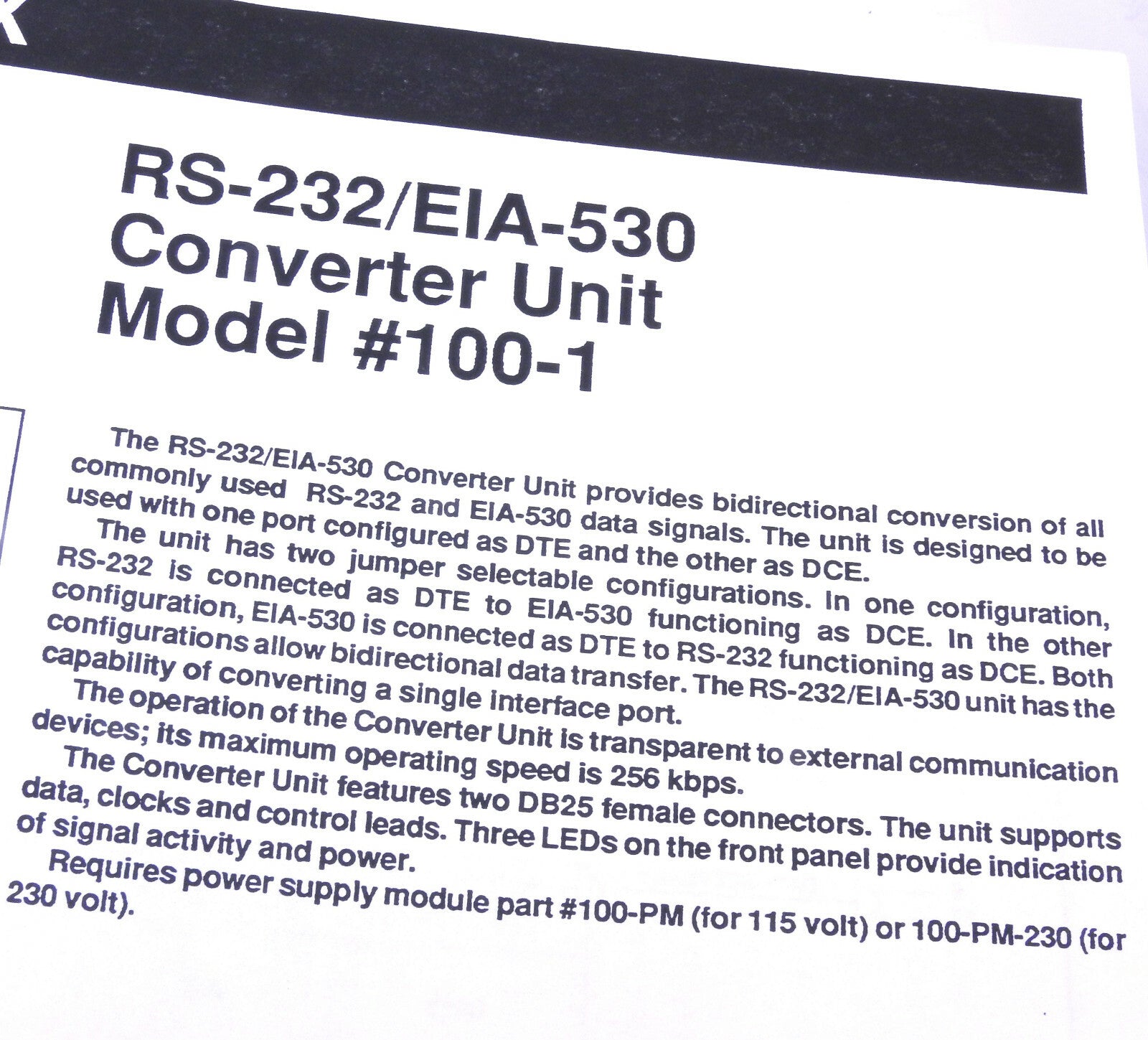 Hadax EIA-530 (TIA-530 RS-530) to RS-232 DTE - DCE DB25 Interface Converter - 