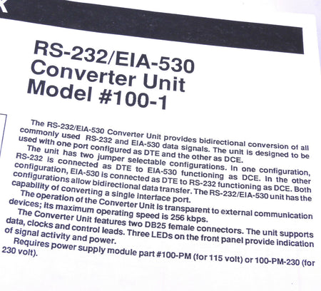 Hadax EIA-530 (TIA-530 RS-530) to RS-232 DTE - DCE DB25 Interface Converter - 
