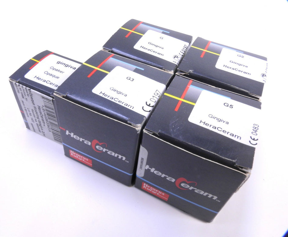 Heraeus Kulzer Heraceram Veneering Ceramics Gingiva set G, G2, G3, G5 Shades. NEW
