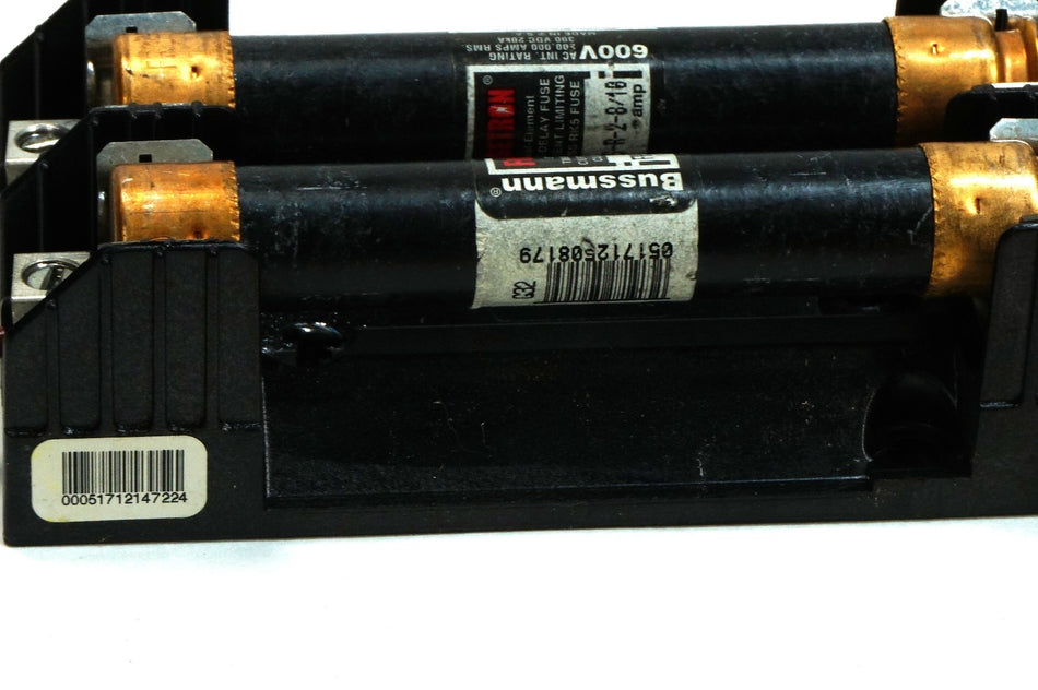 Cooper Bussmann FuseHolder Buss H60030-2CR with 2 PC Bussmann FRS-R-2-8/10 Fusetron 2.8A 600 VAC