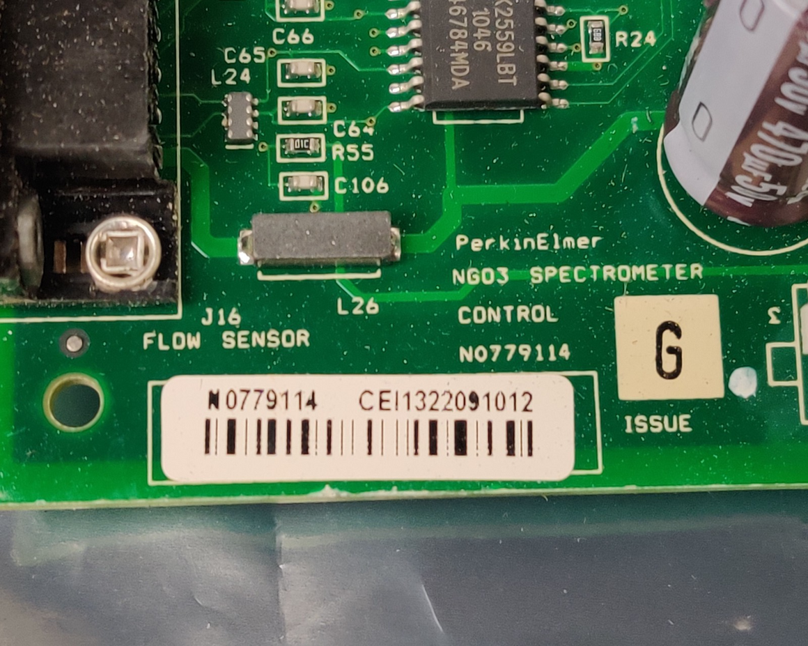 PerkinElmer NGO3 Spectrometer Control PCB N0779114 issue G w N515802 dotLink