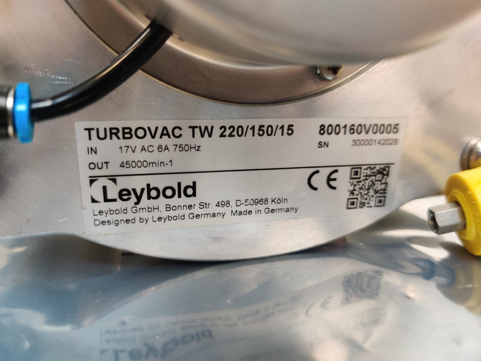 Oerlikon Leybold TW 220/150 Turbovac Vacuum Pump 800160V0005 17VAC Working