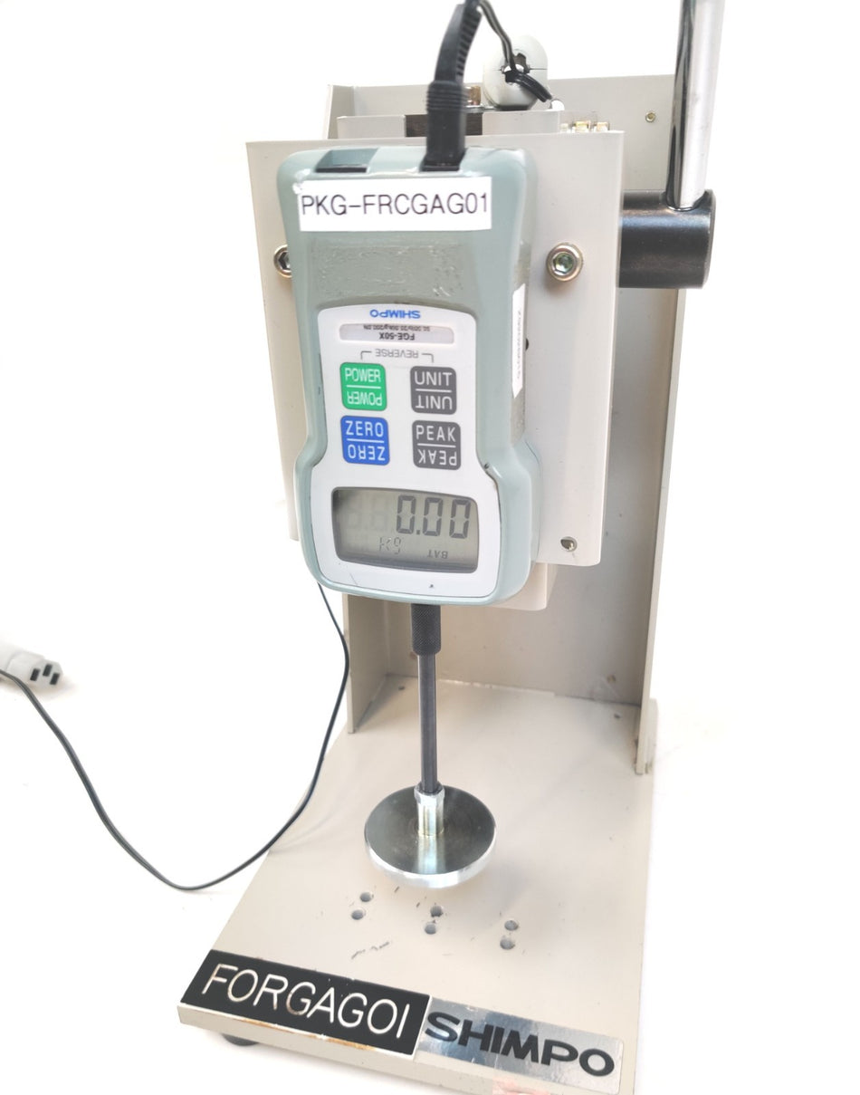 Shimpo FGE-50X Digital Force Gauge 50lb w/ FGS-5S Manual Leveler Test Stand