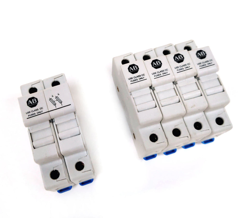 Lot of 5 Allen Bradley Fuse Holders 1492-FB2C30 2 Pole & 1492-FB1C30 1 Pole SerA