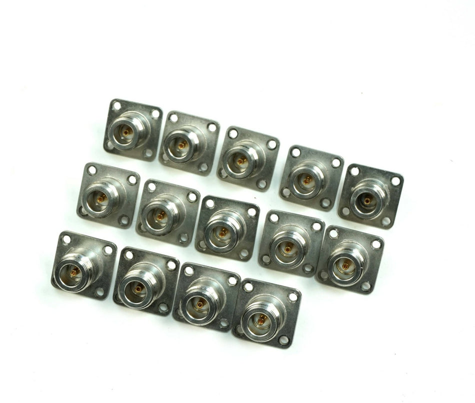 2Pcs N-Female to SMA-Female Coaxial RF Microwave Adapter 18 Ghz Flange