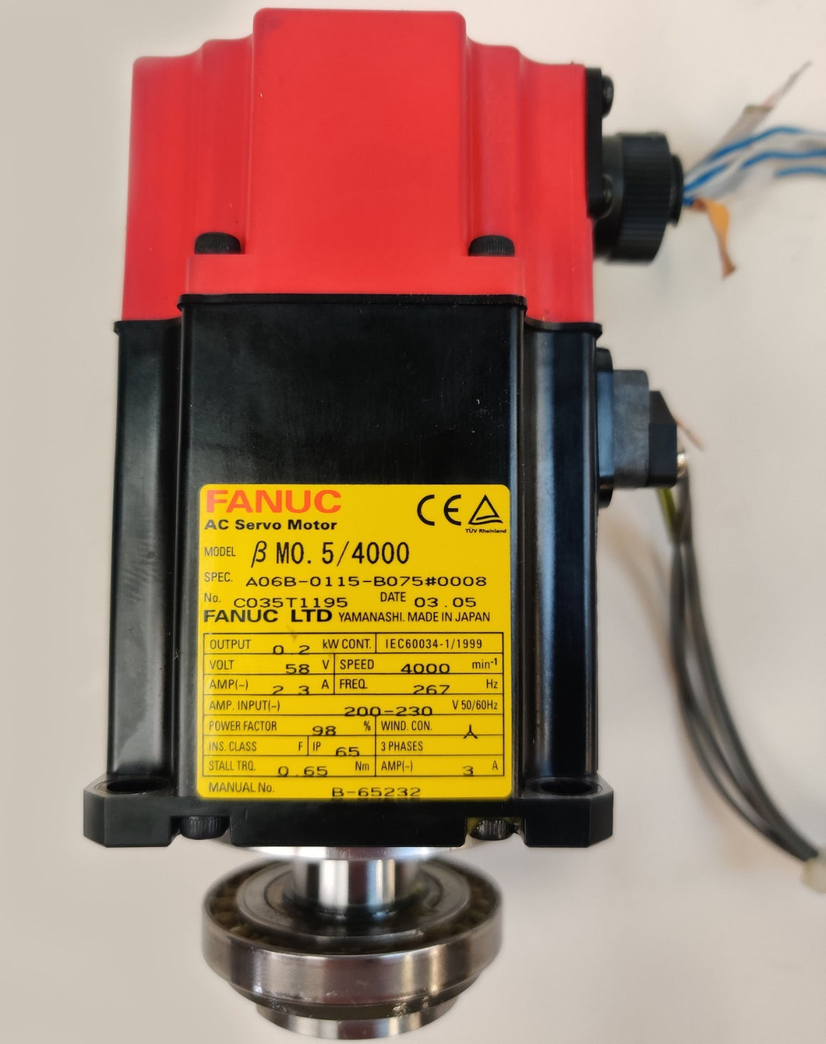 Fanuc BM0.5/4000 Servo Motor A06B-0115-B075#0008 Robot LR Mate 200iB Tested