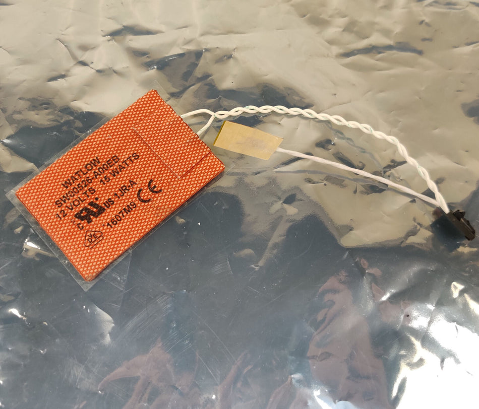 15W Watlow SW00526-A00EB Silicone Rubber Heater 260°C 12VDC w Thermocouple NEW